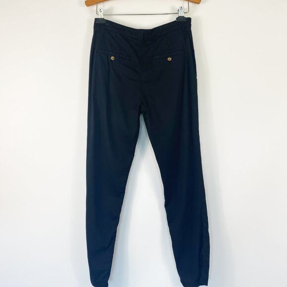 Zara Black Skinny Mid-Rise Chino Trousers Pants NWOT - Picture 6 of 13